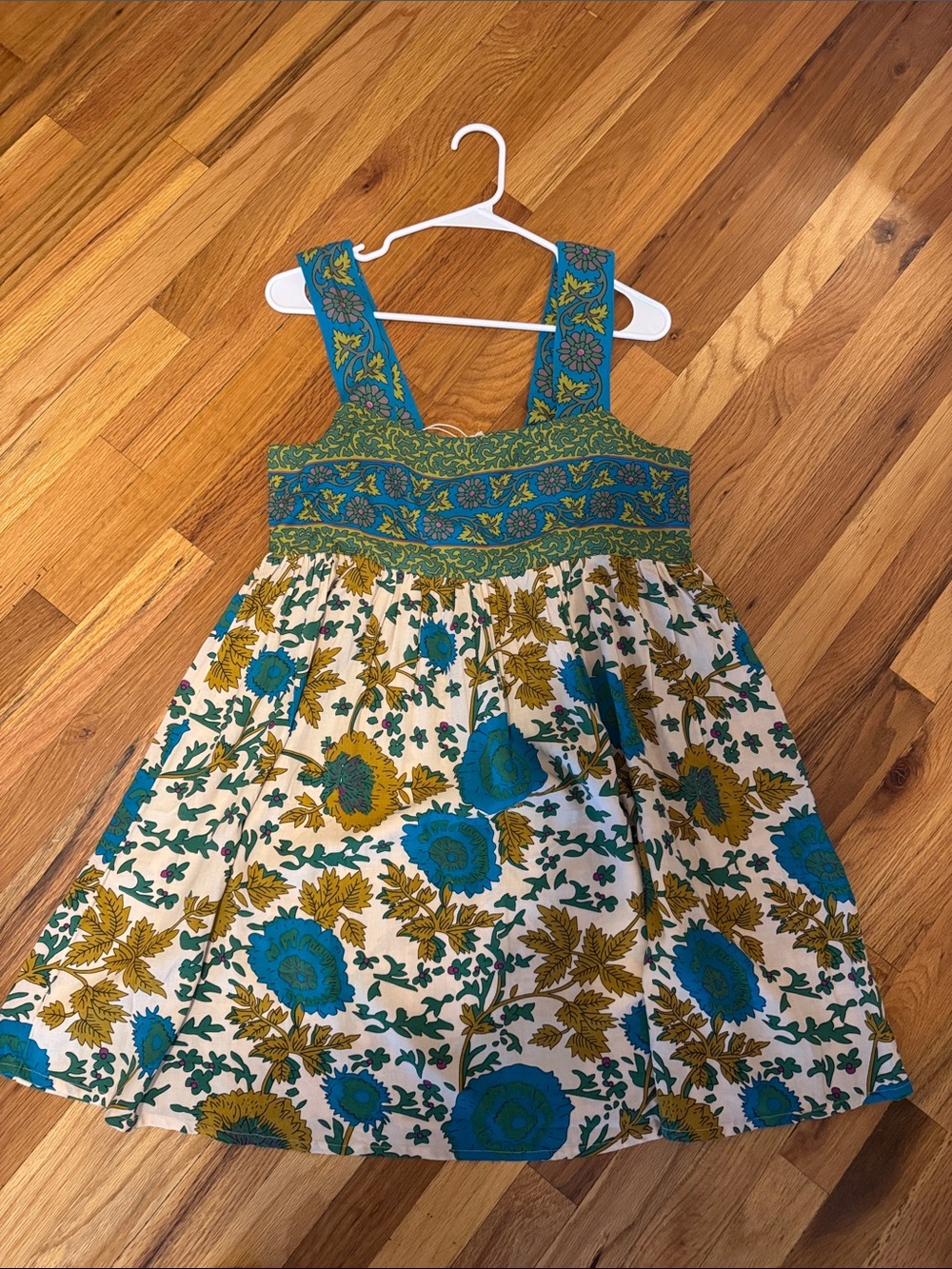 Natural Life Medium Blue, green, gold Floral Boho Sundress, New! - Picture 11 of 16